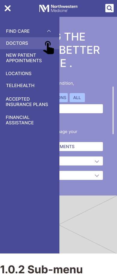 Northwestern Medicine Mobile Wireframes