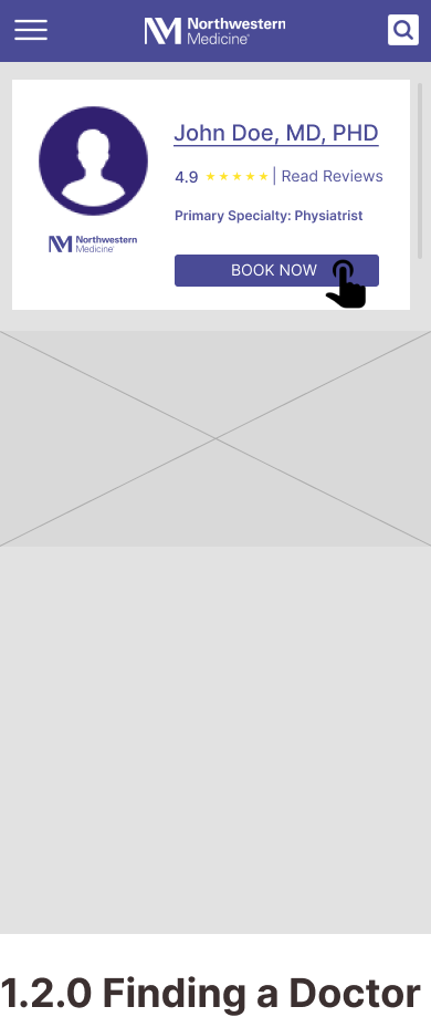 Northwestern Medicine Mobile Wireframes