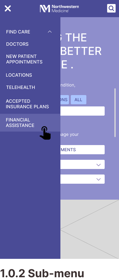 Northwestern Medicine Mobile Wireframes