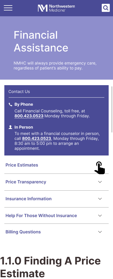 Northwestern Medicine Mobile Wireframes