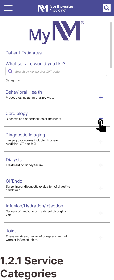 Northwestern Medicine Mobile Wireframes