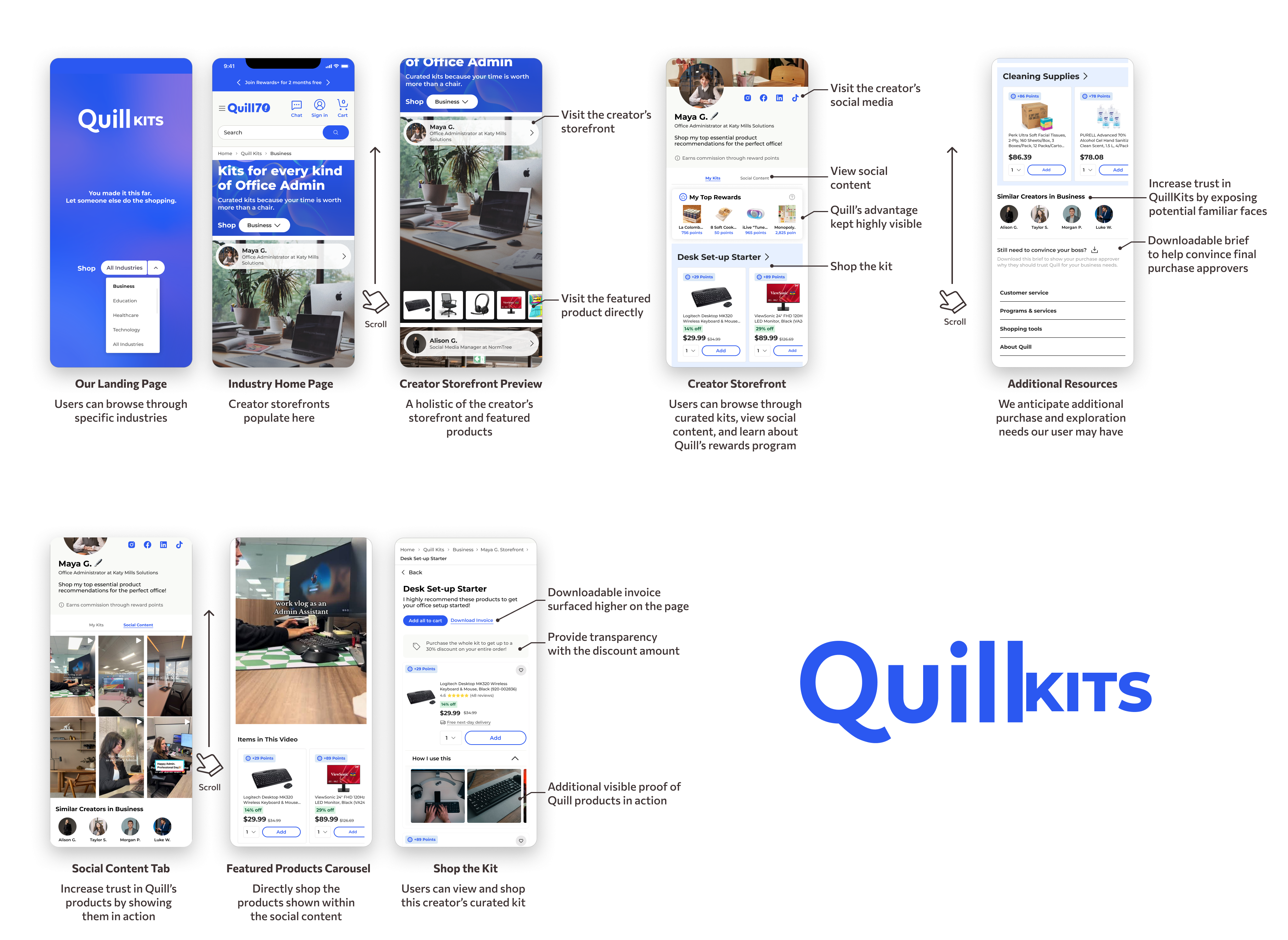 QuillKits mobile prototype