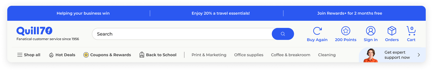 Redesigned Quill main navigation